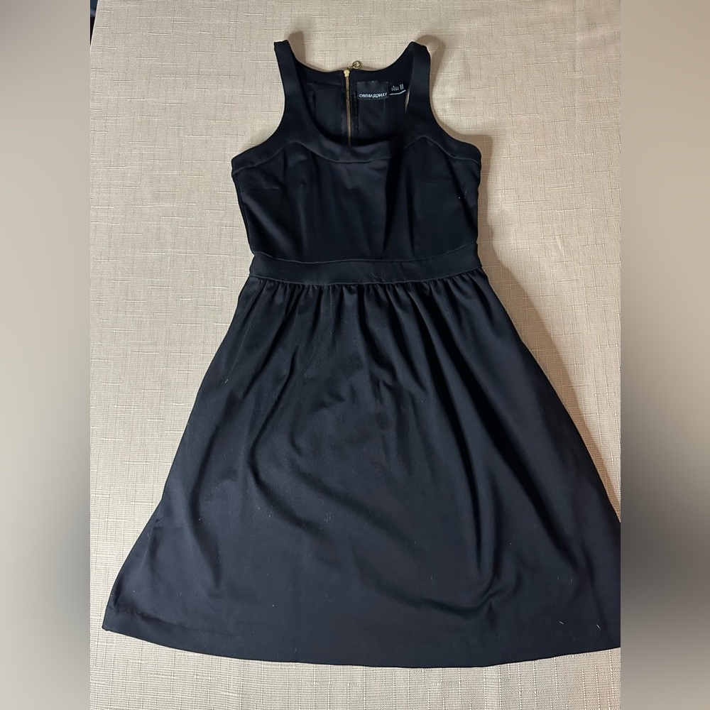 Cynthia Rowley Women's Black Sleeveless Halter Fit & Flare Zip Dress SMALL